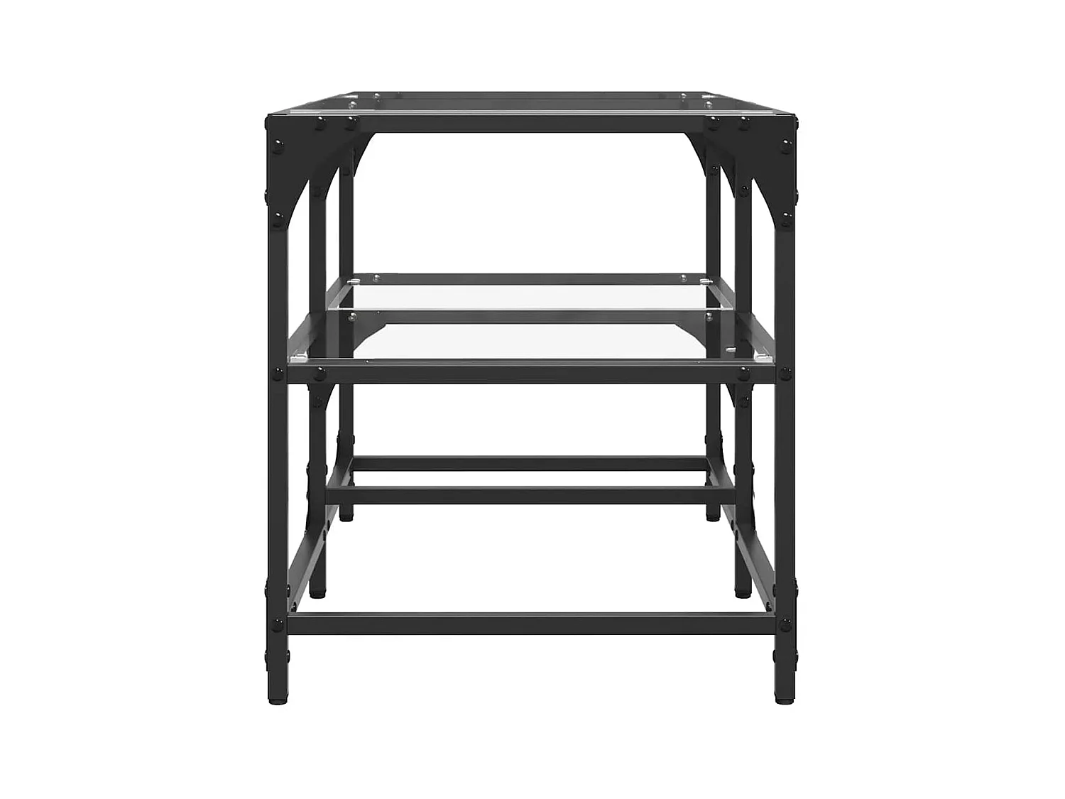 Table basse salon-Table d'appoint-dessus en verre transparent 78,5x40x45cm acier SHL3107