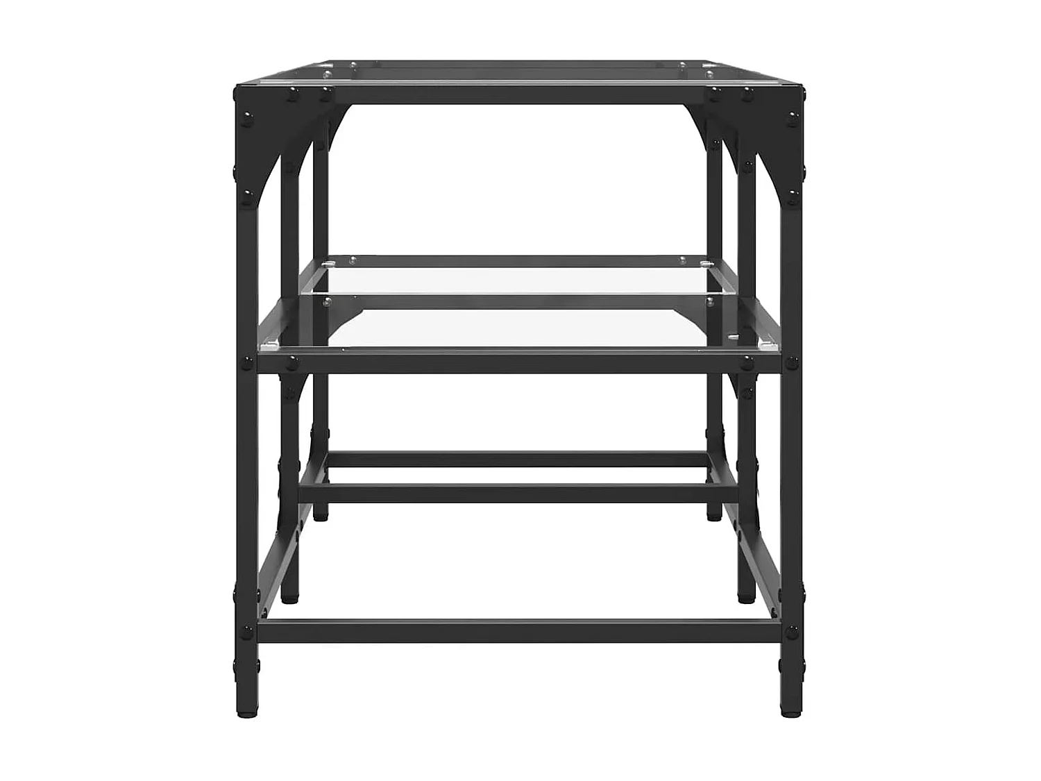 Couchtisch mit Glasplatte Transparent 78,5x40x45 cm Stahl SHL94382