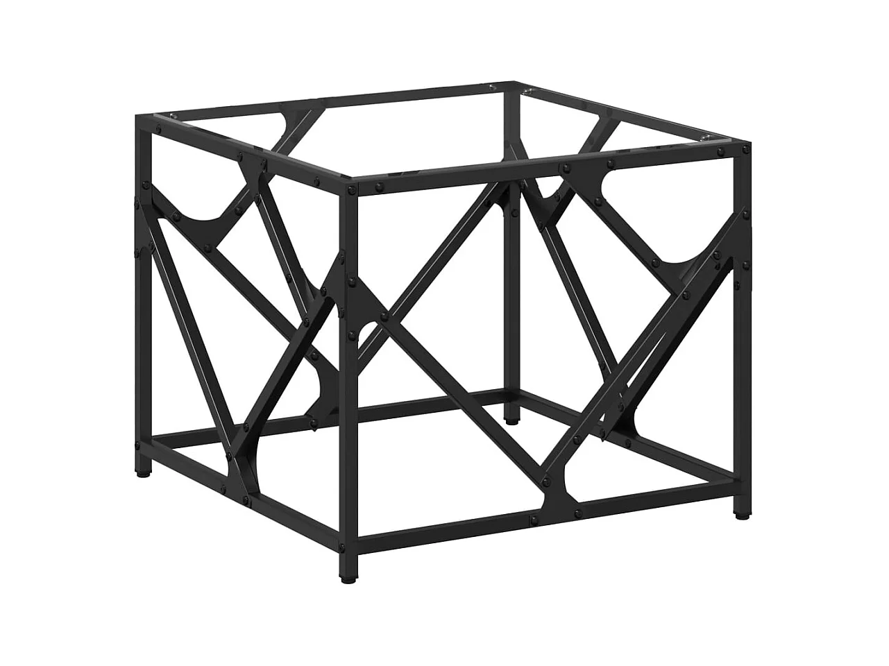 Table basse salon-Table d'appoint-dessus en verre transparent 50x50x41 cm acier SHL80636