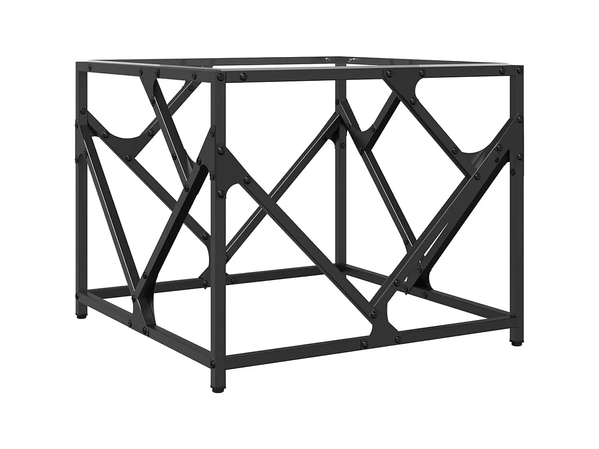 Table basse salon-Table d'appoint-dessus en verre transparent 50x50x41 cm acier SHL80636