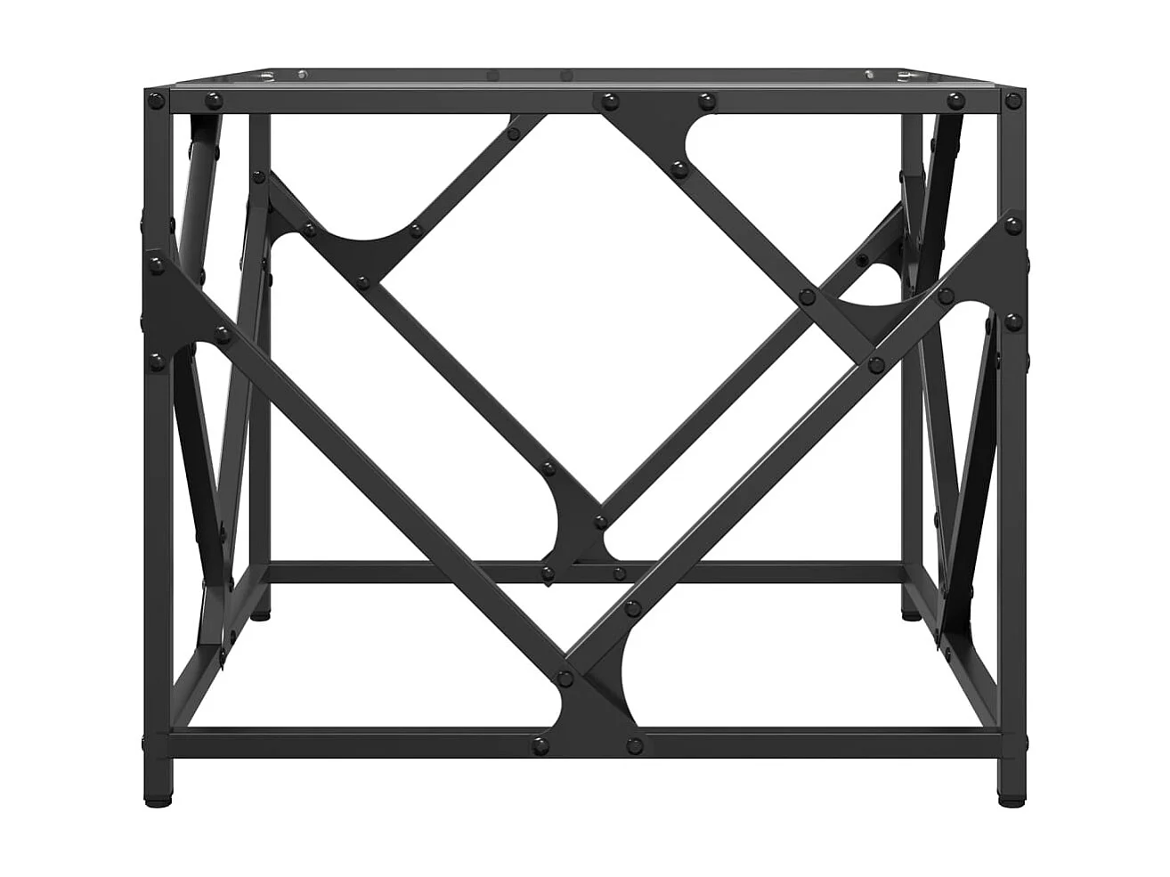 Couchtisch-Beistelltische-Sofatisch mit Glasplatte Transparent 50x50x41 cm Stahl SHL613