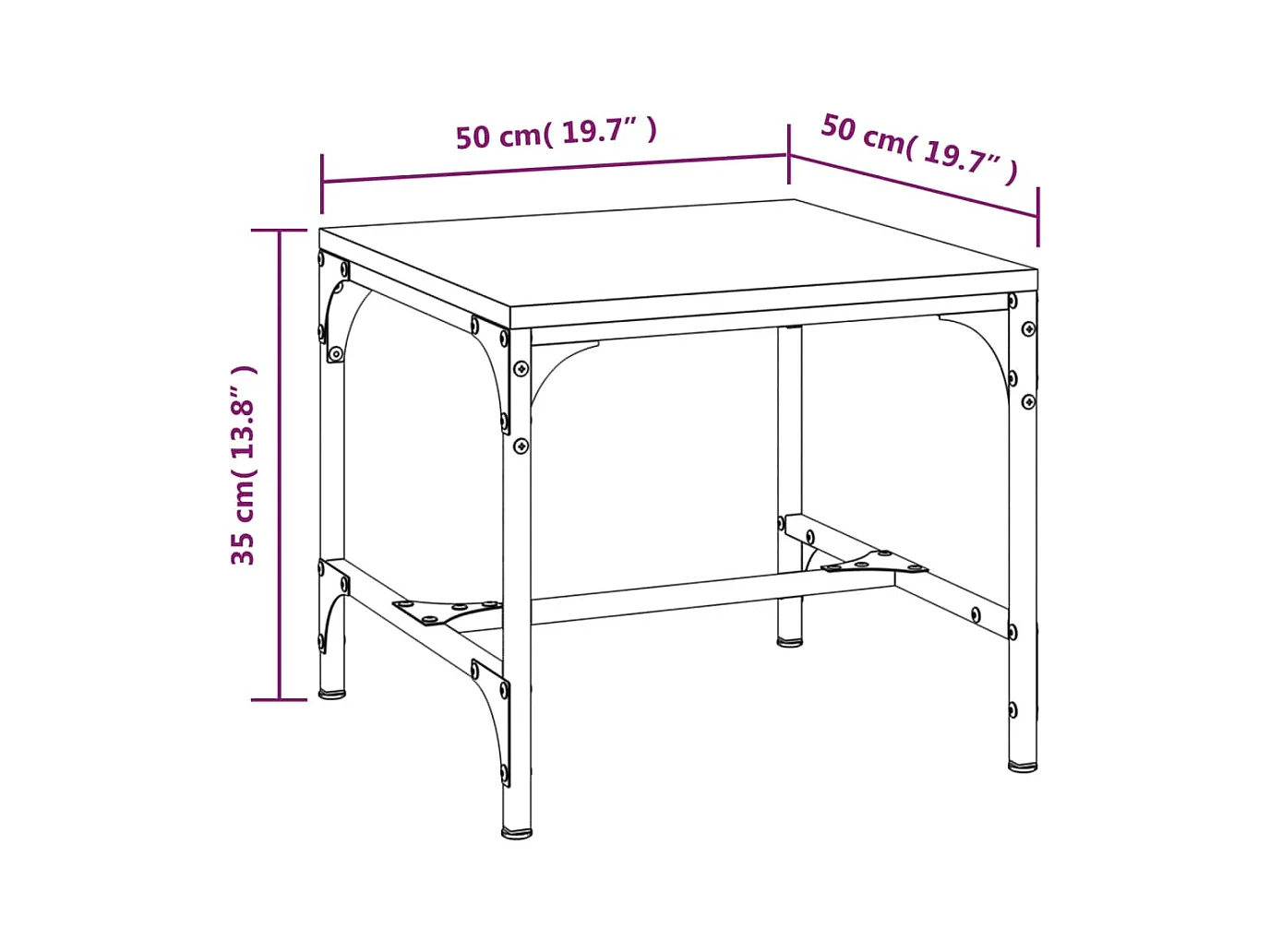Mesa de centro | Mesa auxiliar madera contrachapada roble ahumado 90x44,5x45 cm SHL1552