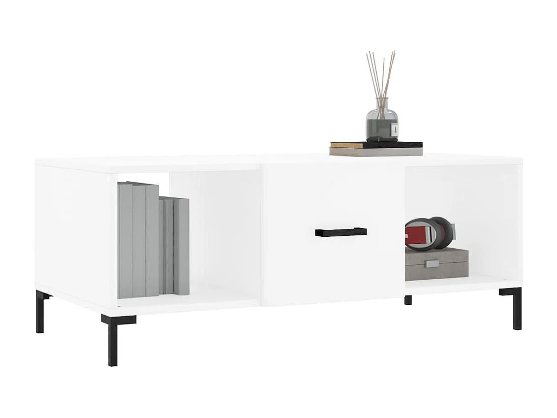 Table basse salon-Table d'appoint blanc 102x50x40 cm bois d'ingénierie SHL42660