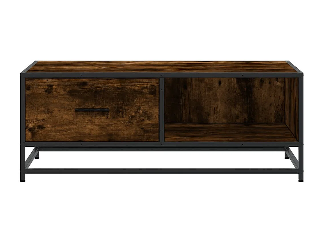 Mesa de centro | Mesa de apoio 90x57x35 cm deriv. madeira/metal carvalho fumado