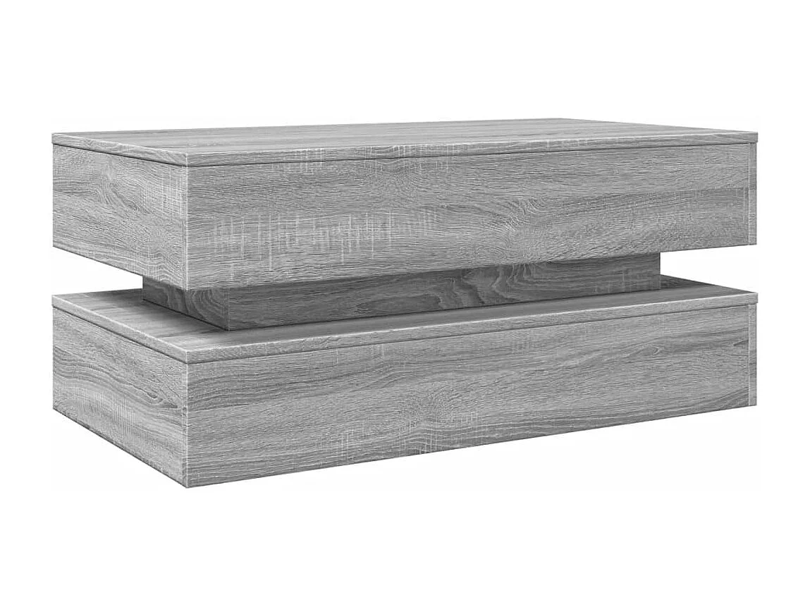 Couchtisch mit LED-Leuchten-Beistelltische-Sofatisch Grau Sonoma 90x50x40 cm SHL95404