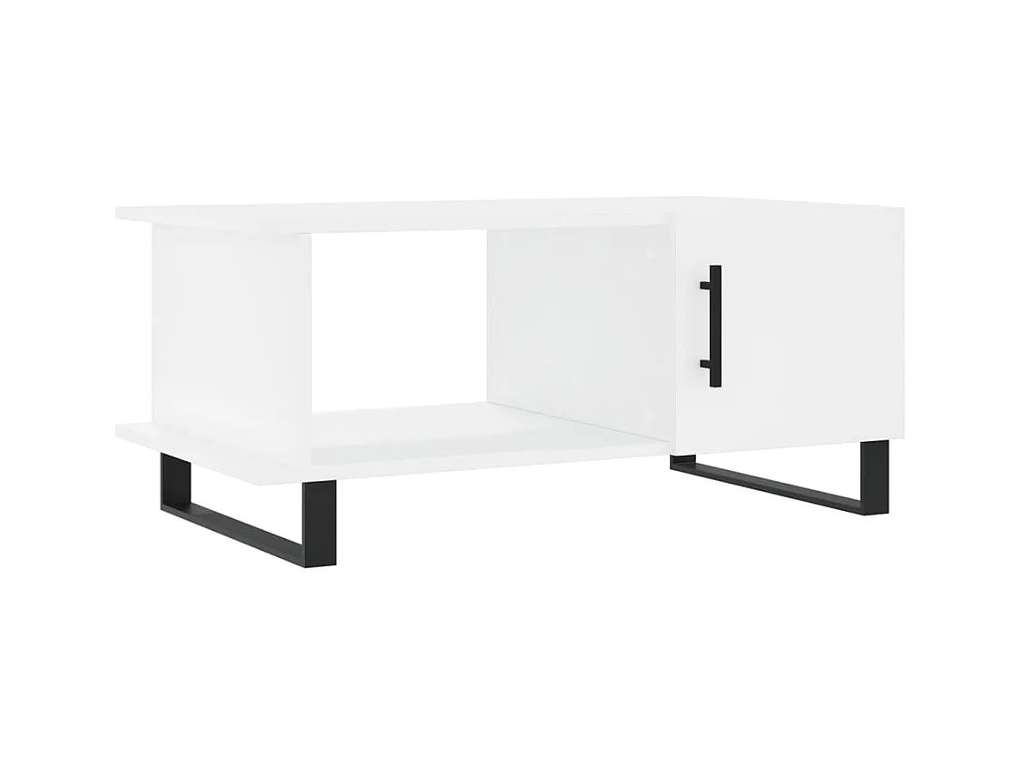 Mesa de centro | Mesa auxiliar madera de ingeniería y metal negro 70x50x50 cm SHL575037