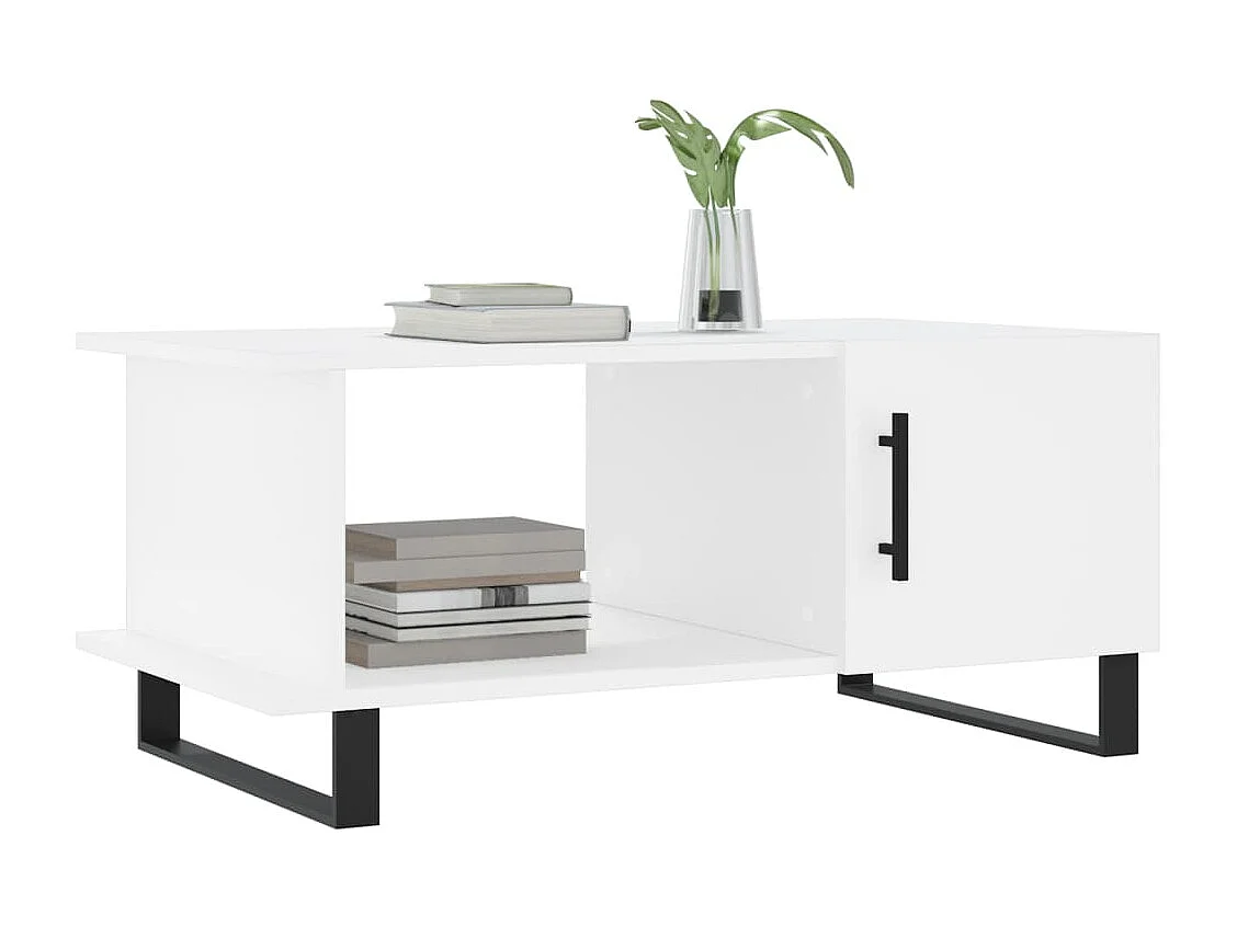 Mesa de centro | Mesa auxiliar madera de ingeniería y metal negro 70x50x50 cm SHL575037