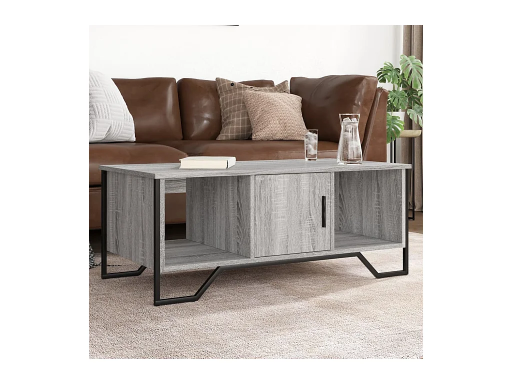 Mesa de centro-Mesa auxiliar madera maciza de pino blanco 100x101x40,5 cm SHL375293