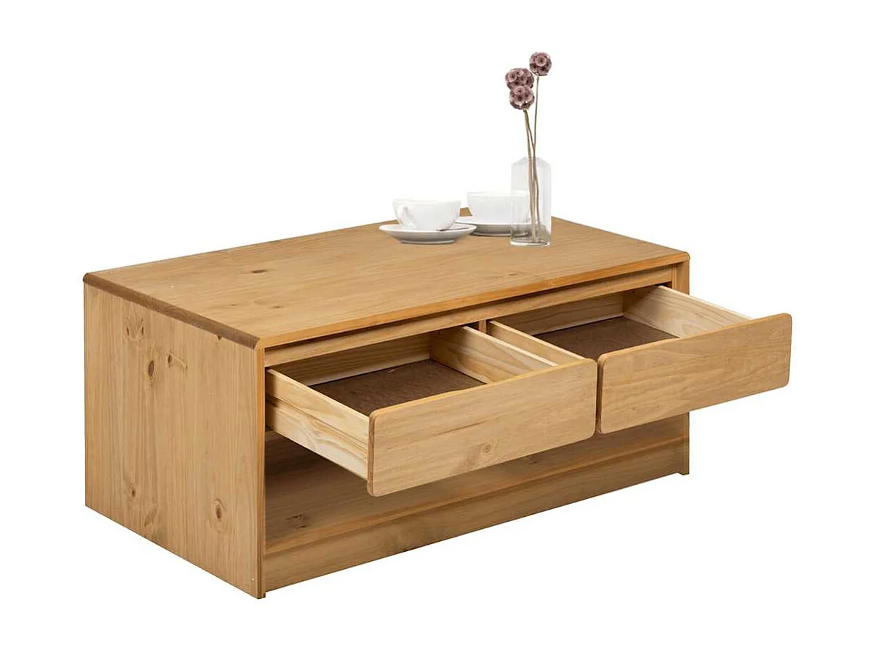 Couchtisch-Sofatisch-Beistelltische SAUDA Eiche-Optik 99x55x45 cm Massivholz Kiefer SHL71919