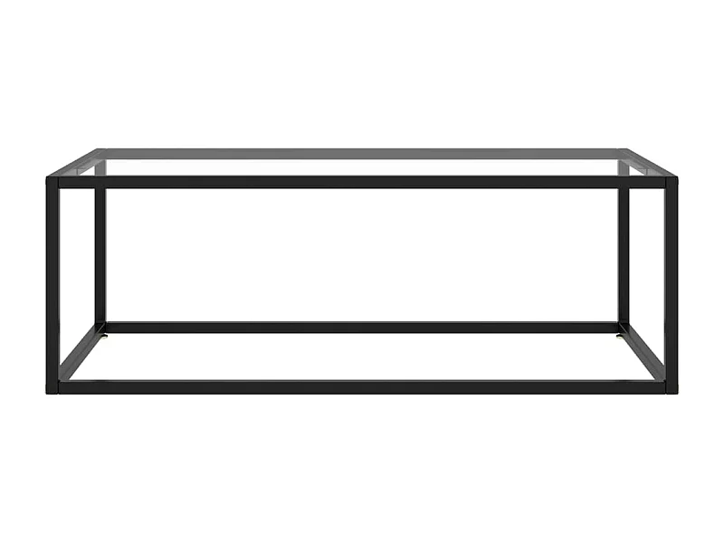 Table basse salon-Table d'appoint Noir avec verre trempé 100x50x35 cm SHL66407