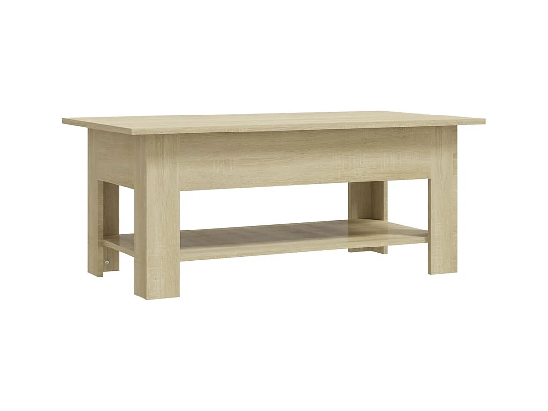 Table basse salon-Table d'appoint chêne sonoma 102x55x42 cm bois d'ingénierie SHL80747