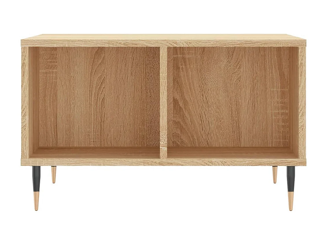 Mesa de centro | Mesa auxiliar madera de ingeniería y metal negro 95x95x45 cm SHL1863