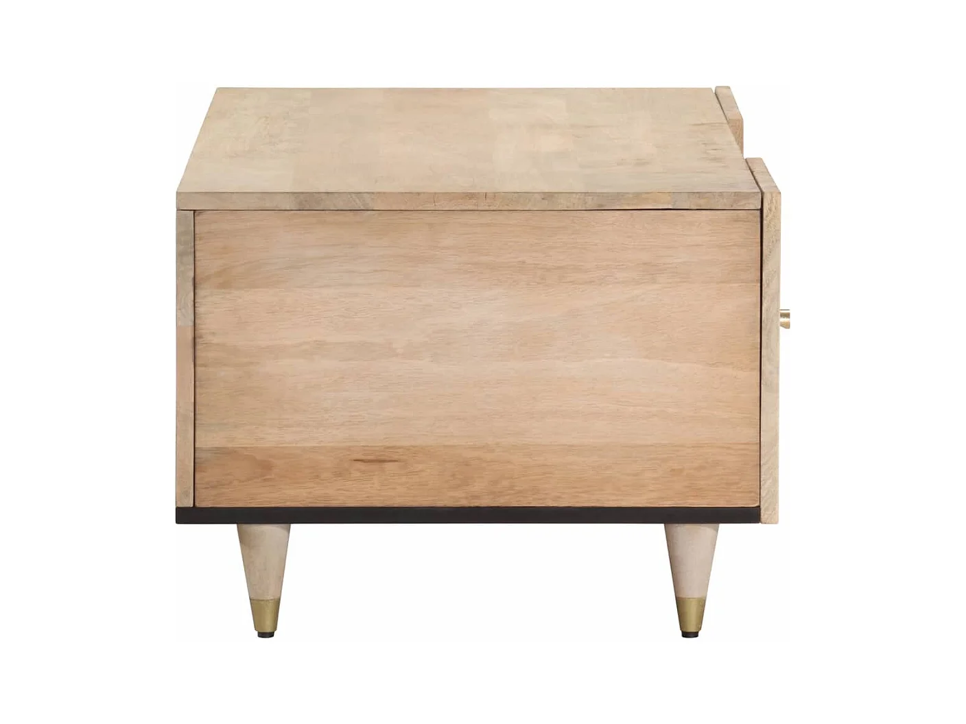 Mesa de centro | Mesa auxiliar con LED madera de ingeniería negro 53x53x45 cm SHL4365