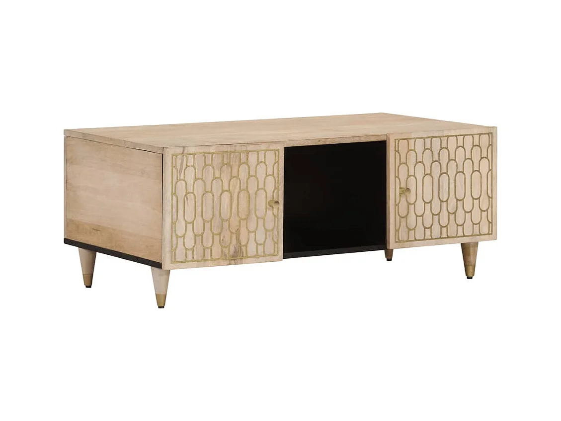 Mesa de centro | Mesa auxiliar con LED madera de ingeniería negro 53x53x45 cm SHL4365