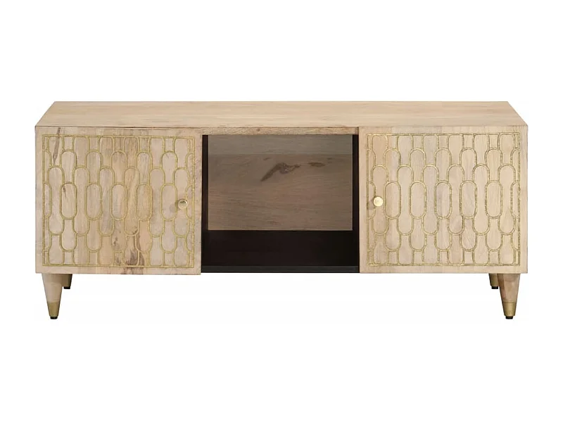 Couchtisch-Sofatisch-Beistelltische 100x54x40 cm Massivholz Mango SHL60005