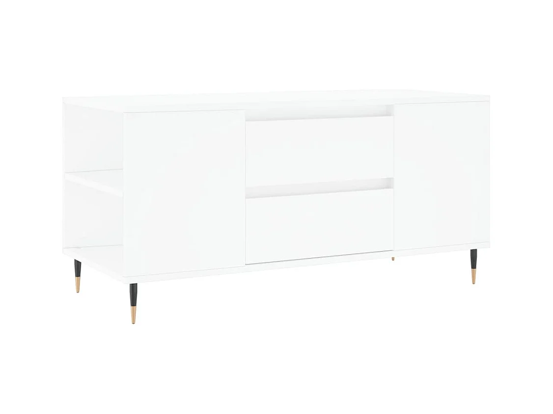 Table basse salon-Table d'appoint blanc 102x44,5x50 cm bois d'ingénierie SHL64783