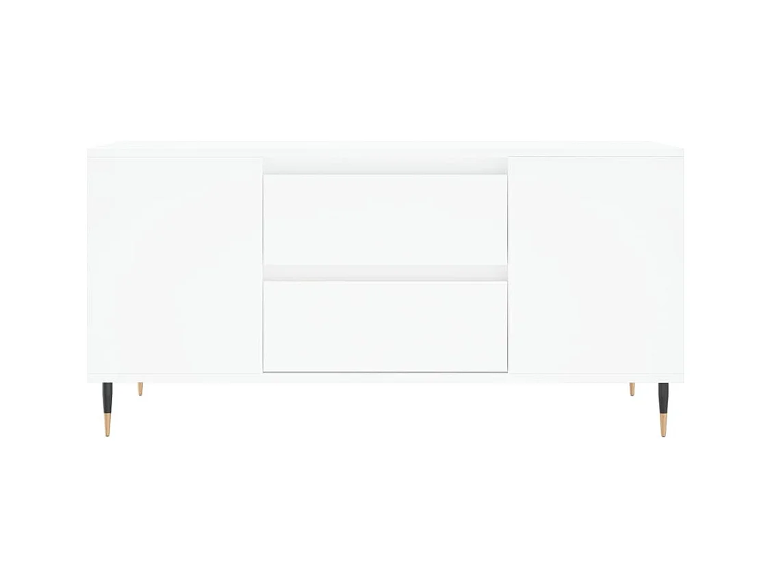 Table basse salon-Table d'appoint blanc 102x44,5x50 cm bois d'ingénierie SHL64783