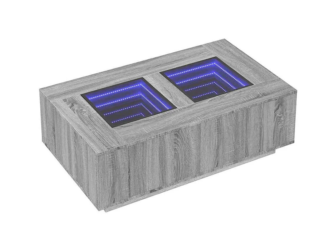 Table basse salon-Table d'appoint avec LED infini sonoma gris 116x69x40 cm SHL76271