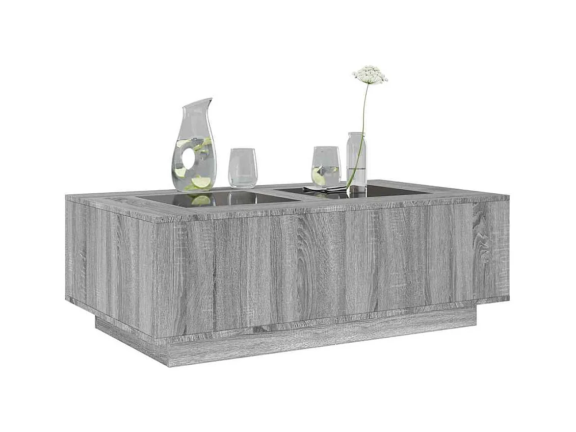 Table basse salon-Table d'appoint avec LED infini sonoma gris 116x69x40 cm SHL76271