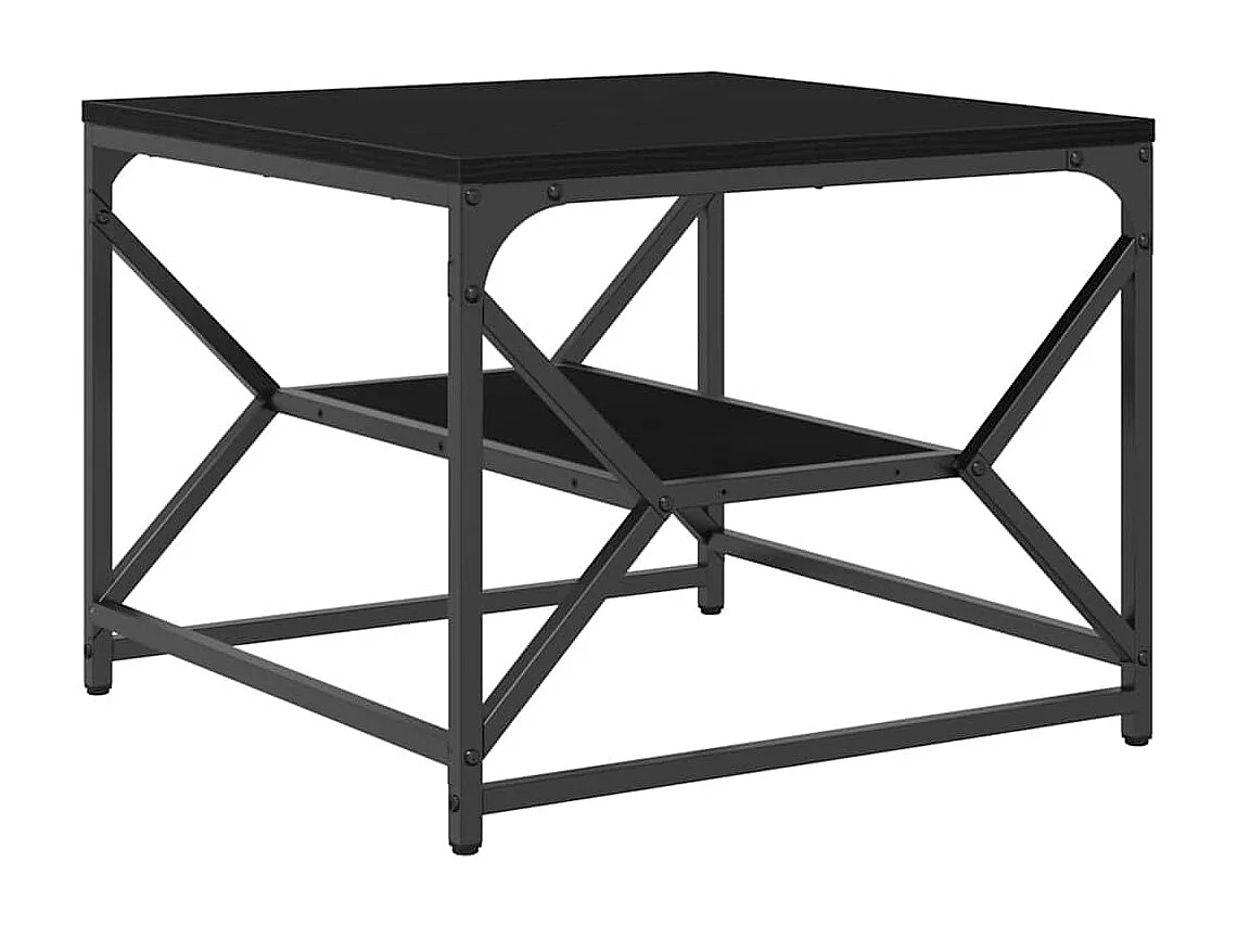 Couchtisch-Wohnzimmertisch-Beistelltische Schwarz Eichen-Optik 51x50x40 cm SHL92748