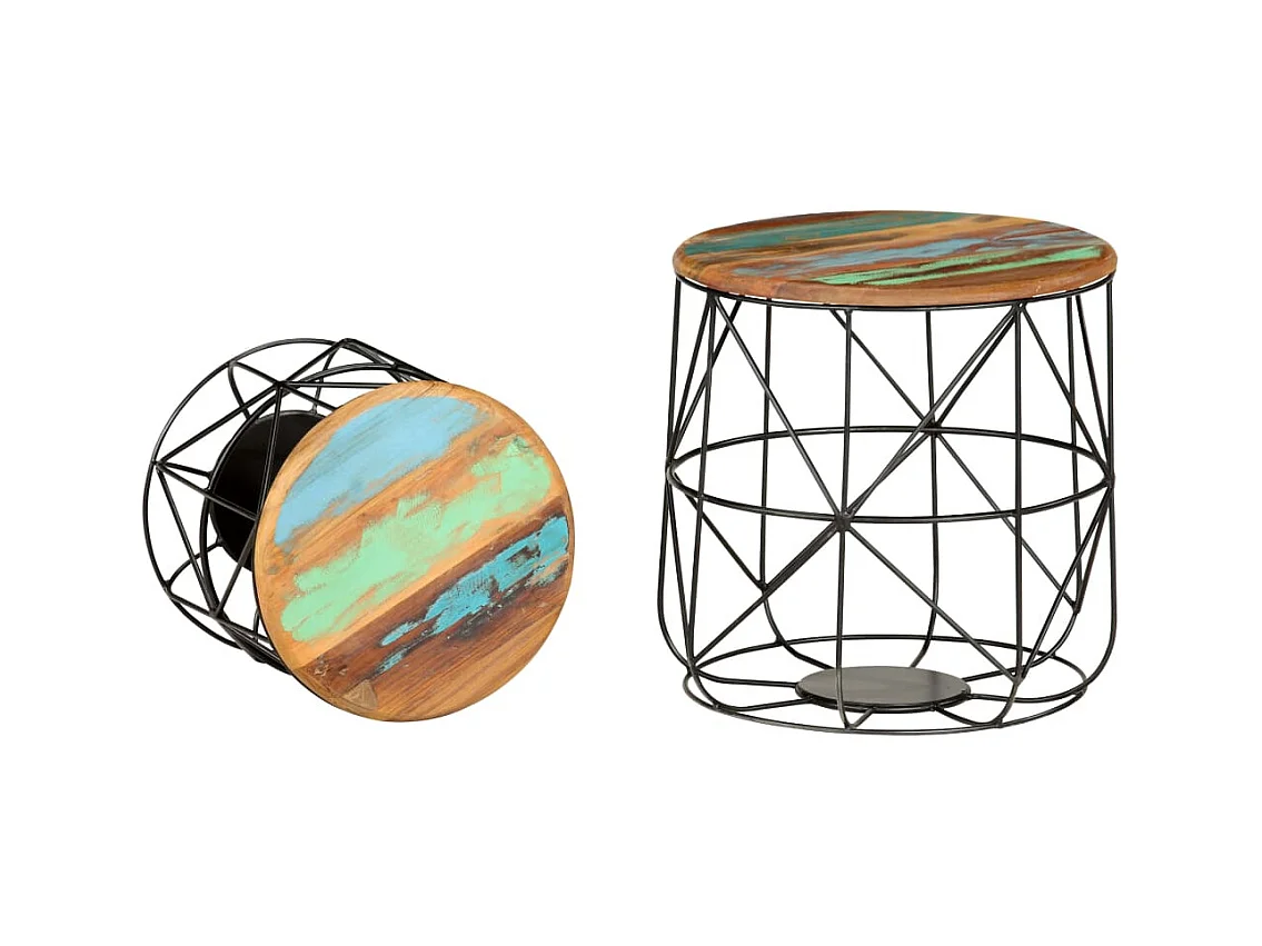 Mesa de centro | Mesa de café | Mesa auxiliar Roble artisan 75x75x38 cm Madera contrachapada SHL4862