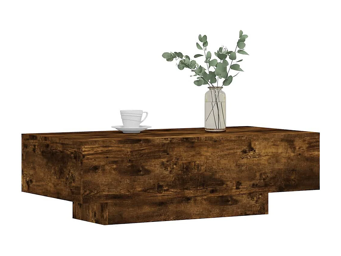 Tavolino da Salotto-Tavolino da Caffè Laterale Rovere Fumo 100x49.5x31cm Legno Multistrato SHL79208