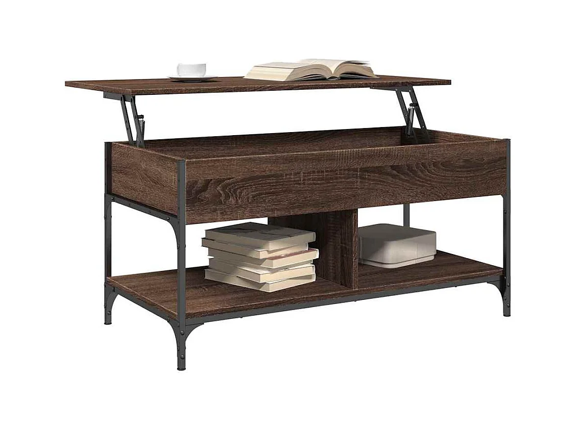 Mesa de centro-Mesa auxiliar de madera maciza reciclada 90x50x35 cm SHL1685