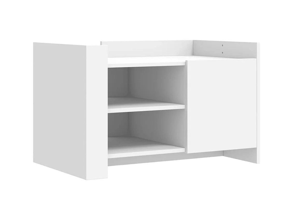 Table basse salon-Table d'appoint blanc 80x50x50 cm bois d'ingénierie SHL97097