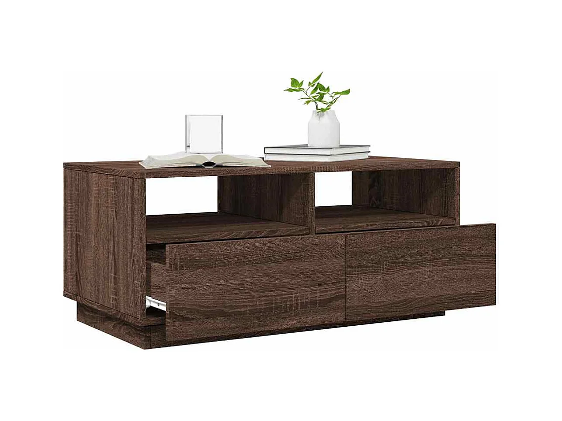 Mesa de centro-Mesa auxiliar de madera maciza de mango y acero 50x40 cm SHL4241