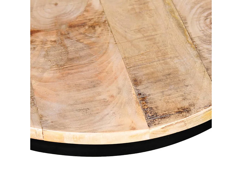Couchtisch 2er Set-Beistelltisch Raues Mangoholz Rund 40cm/50cm SHL17144