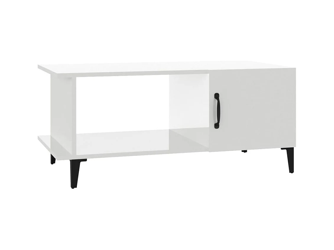 Table basse salon-Table d'appoint Blanc brillant 90x50x40 cm Bois d'ingénierie SHL40283