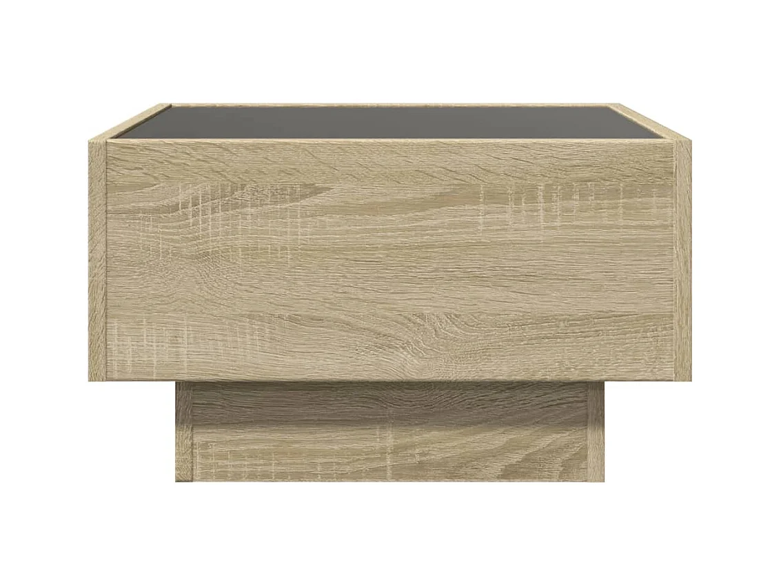 Mesa de centro-Mesa auxiliar madera contrachapada gris hormigón 50x50x35 cm SHL3201