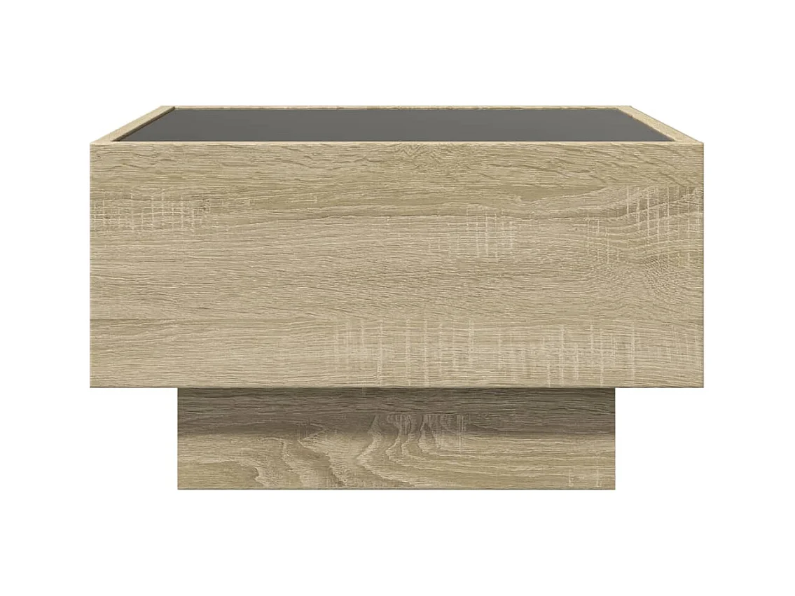 Mesa de centro-Mesa auxiliar madera contrachapada gris hormigón 50x50x35 cm SHL3201