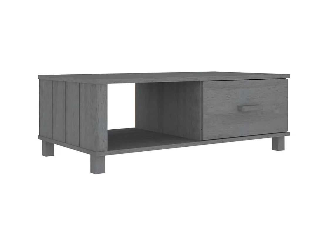 Table basse salon-Table d'appoint HAMAR Gris foncé 100x55x35 cm Bois massif de pin SHL53146