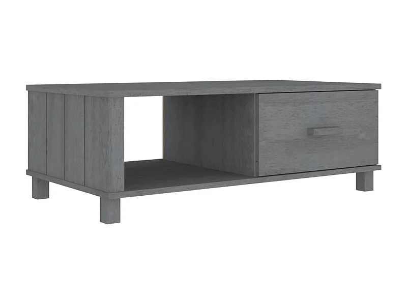 Table basse salon-Table d'appoint HAMAR Gris foncé 100x55x35 cm Bois massif de pin SHL53146