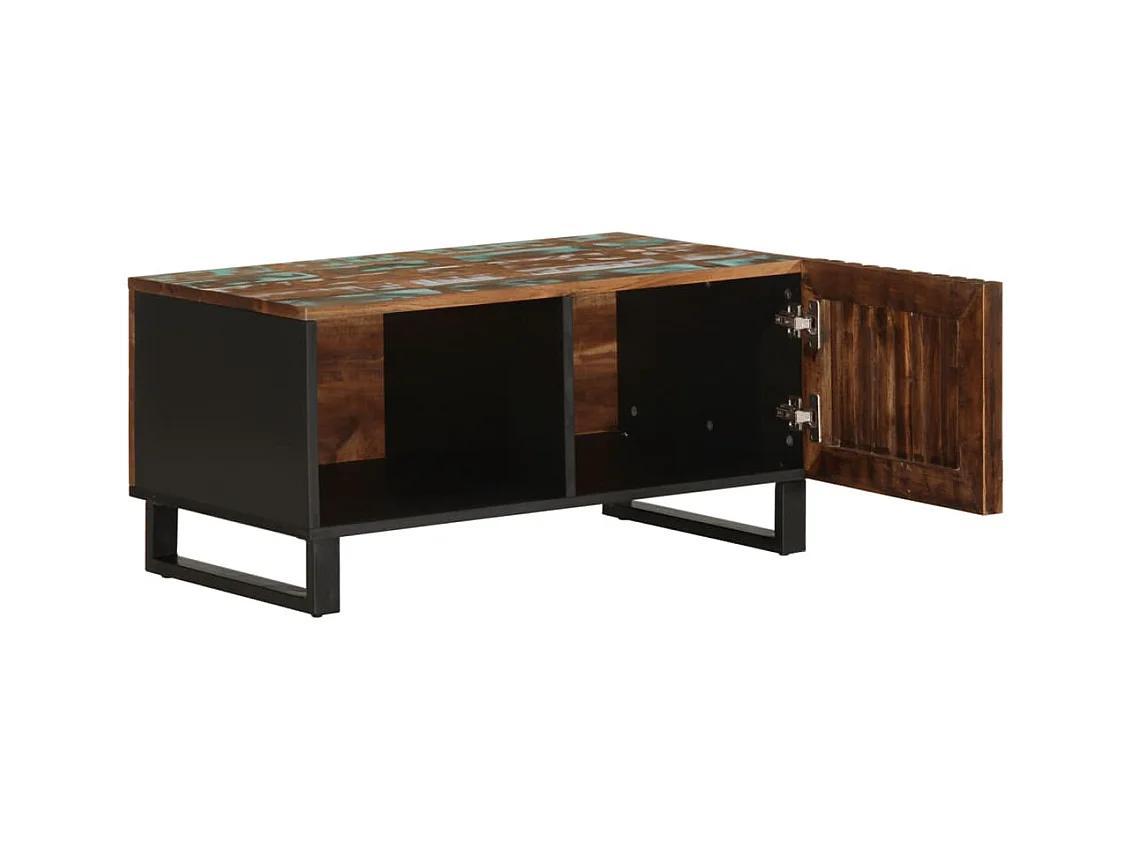 Mesa de centro | Mesa auxiliar con luces LED madera de ingeniería roble ahumado SHL3148