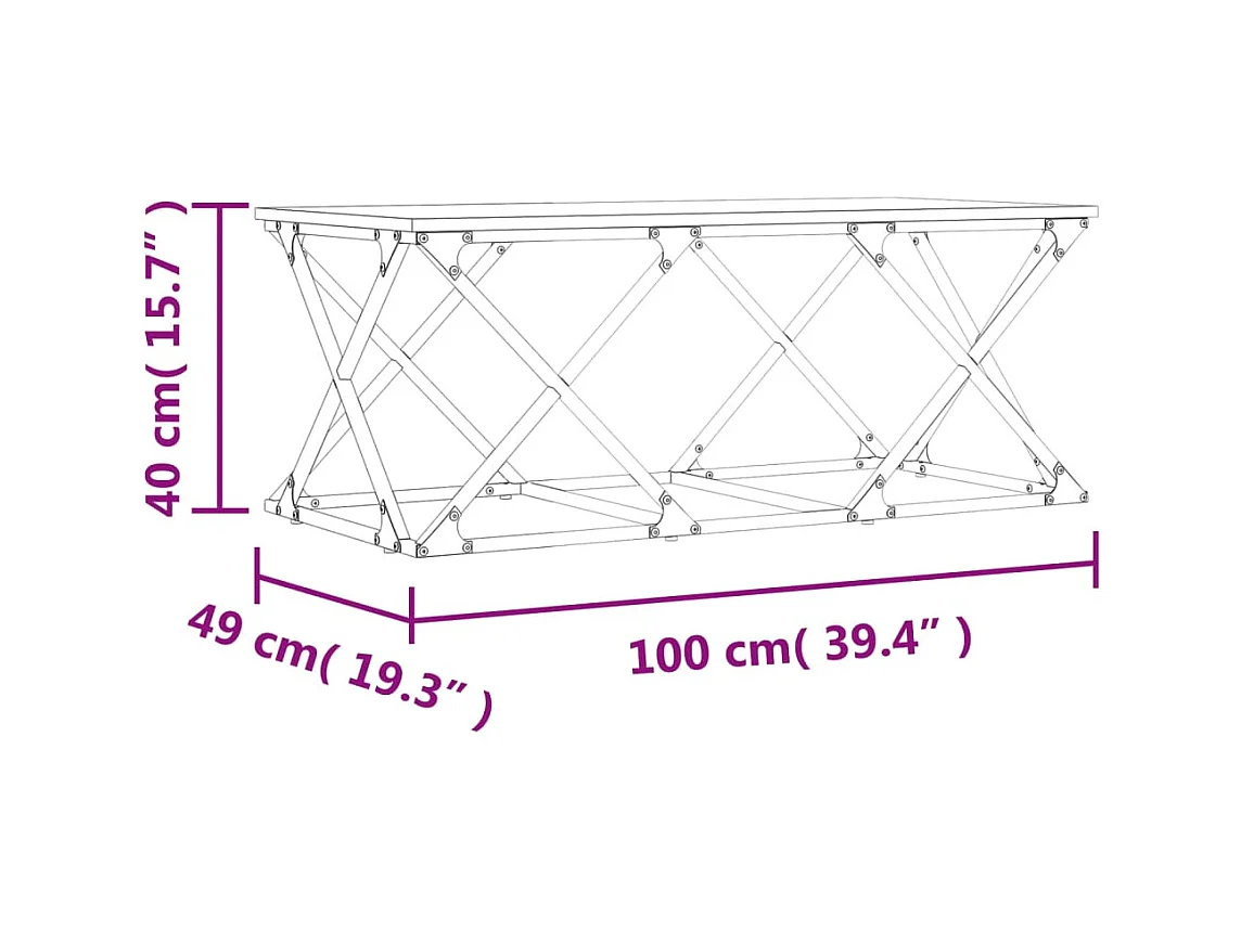Mesa de centro-Mesa auxiliar con patas de metal 2 unidades blanco 50x50x40 cm SHL3294