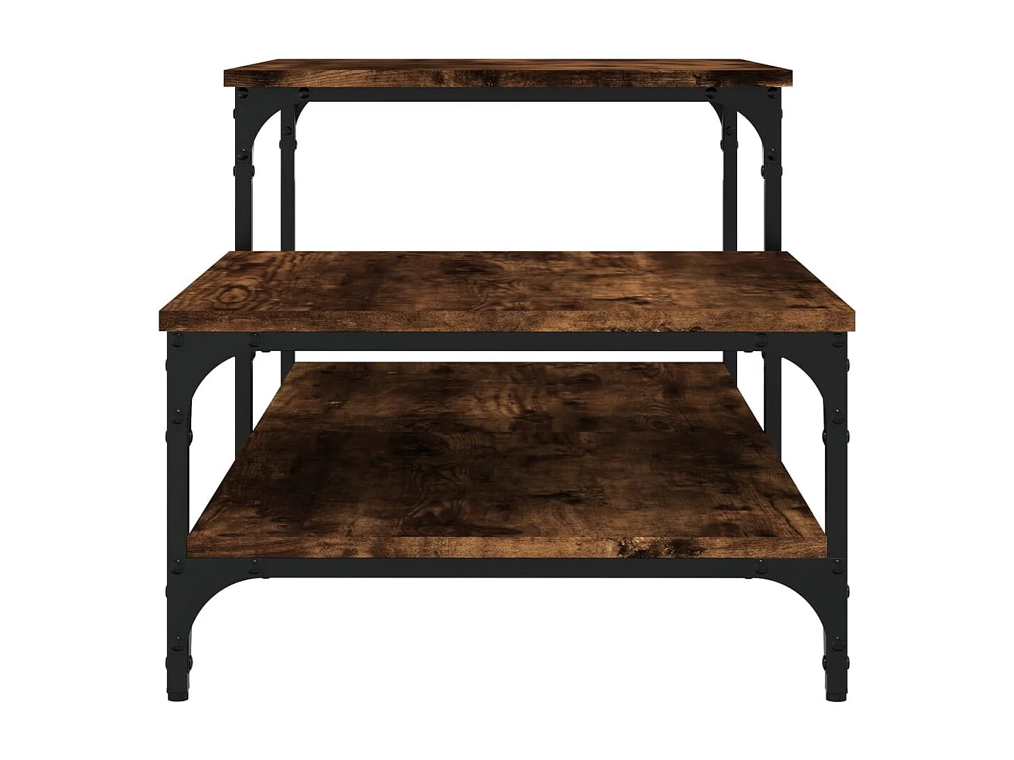 Mesa de centro-Mesa auxiliar con revistero de cuero auténtico 110x50x45 cm SHL2978