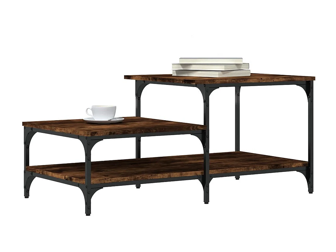 Couchtisch-Wohnzimmertisch-Beistelltische Räuchereiche 100x50,5x45 cm Holzwerkstoff SHL43042