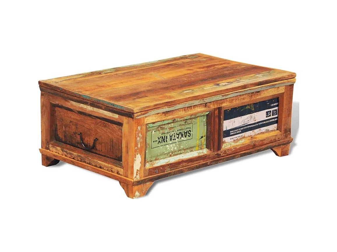 Juego de 3 pzas Mesas de centro | Mesa auxiliar madera maciza reciclada SHL2828