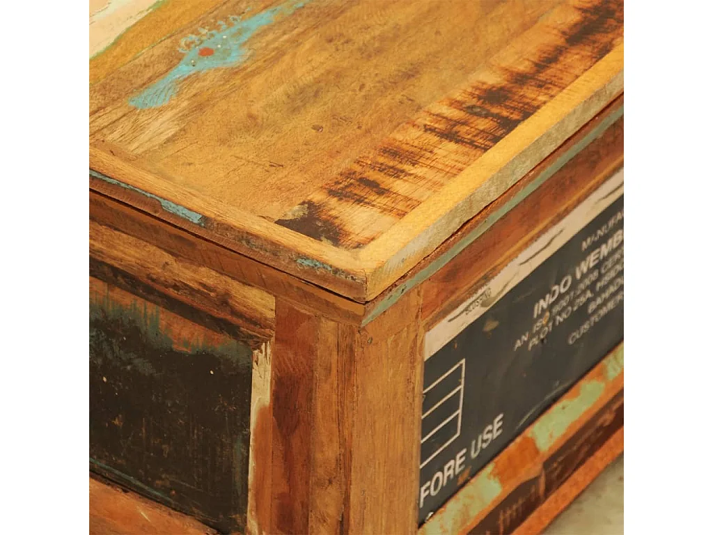 Couchtisch-Beistelltisch-Sofatisch mit Stauraum Vintage Altholz SHL38174