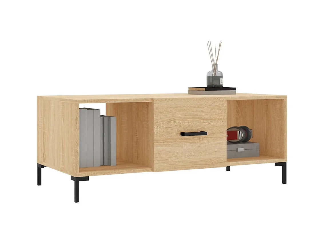 Mesa de centro | Mesa auxiliar madera de ingeniería roble ahumado 100x51x40 cm SHL2911