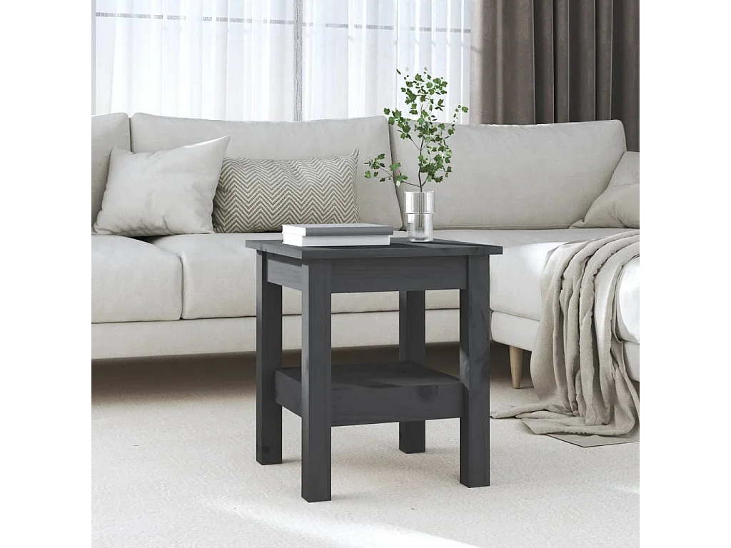 Mesa de centro | Mesa auxiliar madera contrachapada gris hormigón 55x55x36,5 cm SHL71608