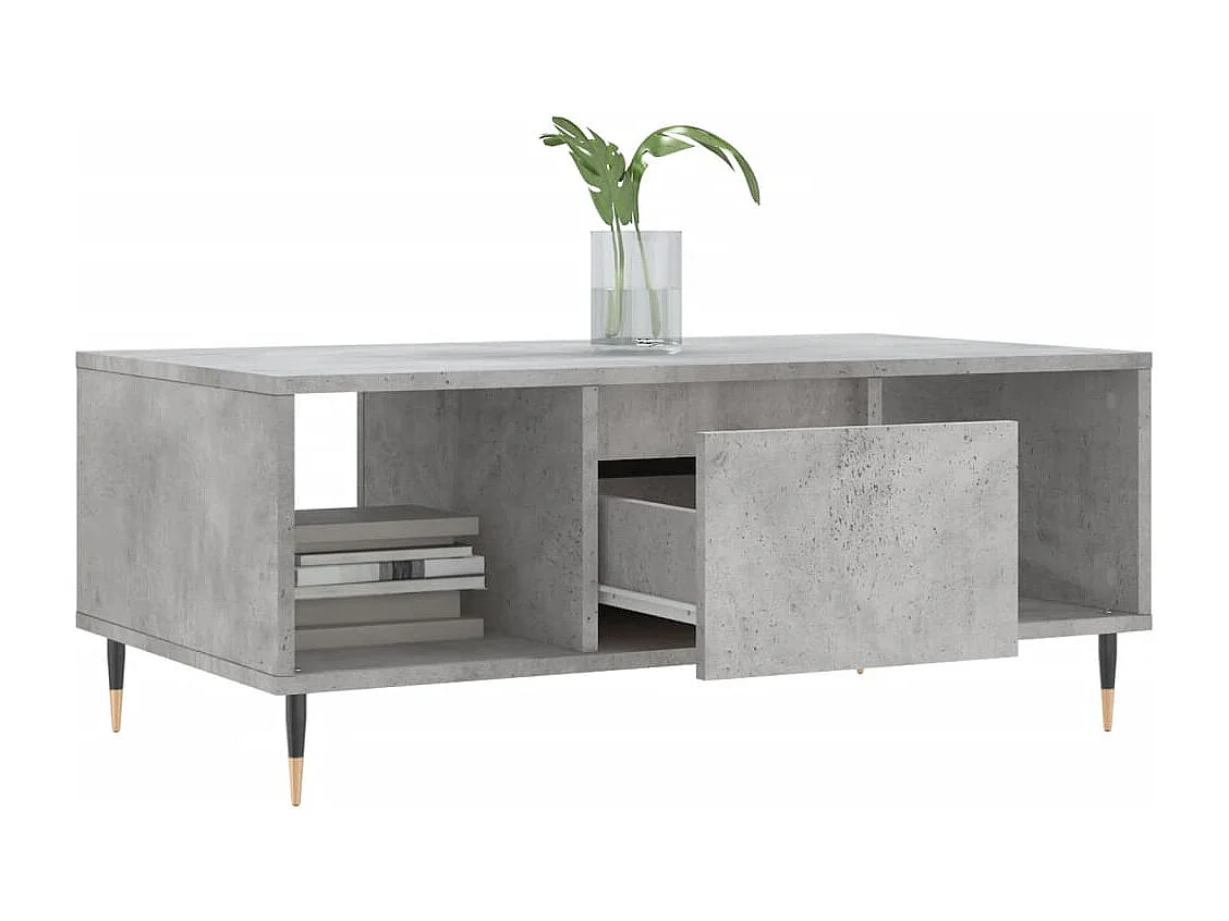 Mesa de centro | Mesa auxiliar madera ingeniería metal marrón 100x50x35 cm SHL4229