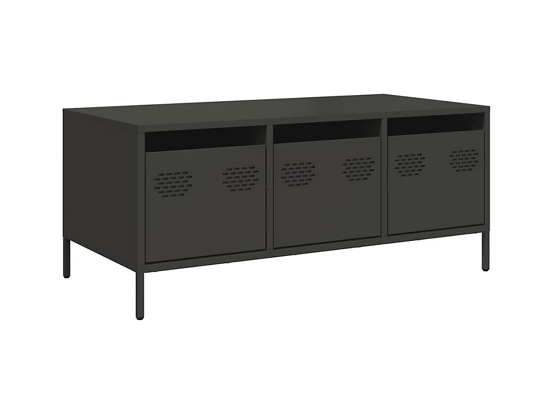 Table basse salon-Table d'appoint noir 101,5x50x43,5 cm acier laminé à froid SHL18239