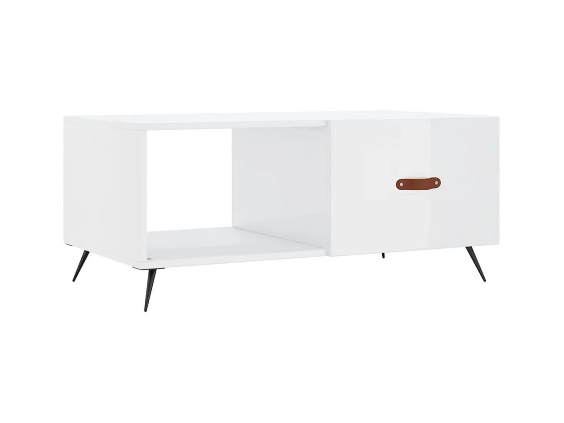 Table basse salon-Table d'appoint Blanc brillant 90x50x40 cm Bois d'ingénierie SHL10992