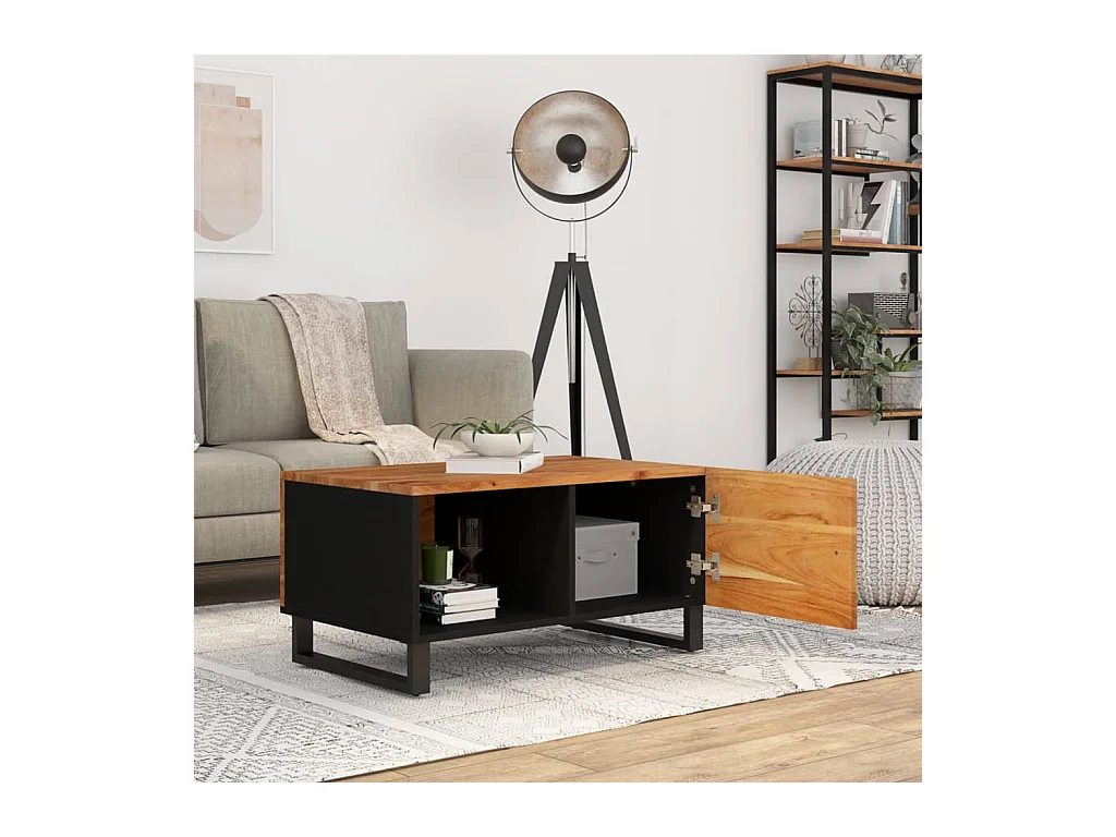 Mesa de centro | Mesa auxiliar con Infinity LED marrón roble 50x53x30 cm SHL2647