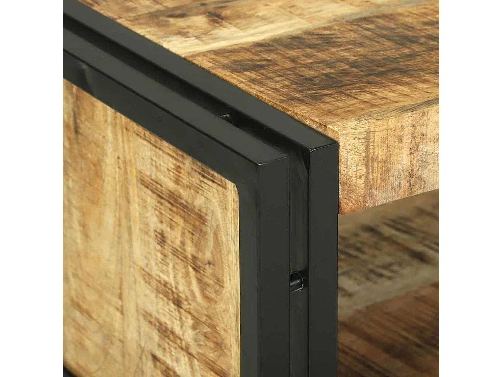 Mueble de TV | Mesa auxiliar | Mesita de centro madera de ingeniería negro 100x49,5x43 cm SHL2434