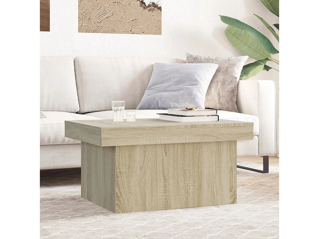 Mesa de centro-Mesa auxiliar de madera maciza de teca 90x50x40 cm SHL1823