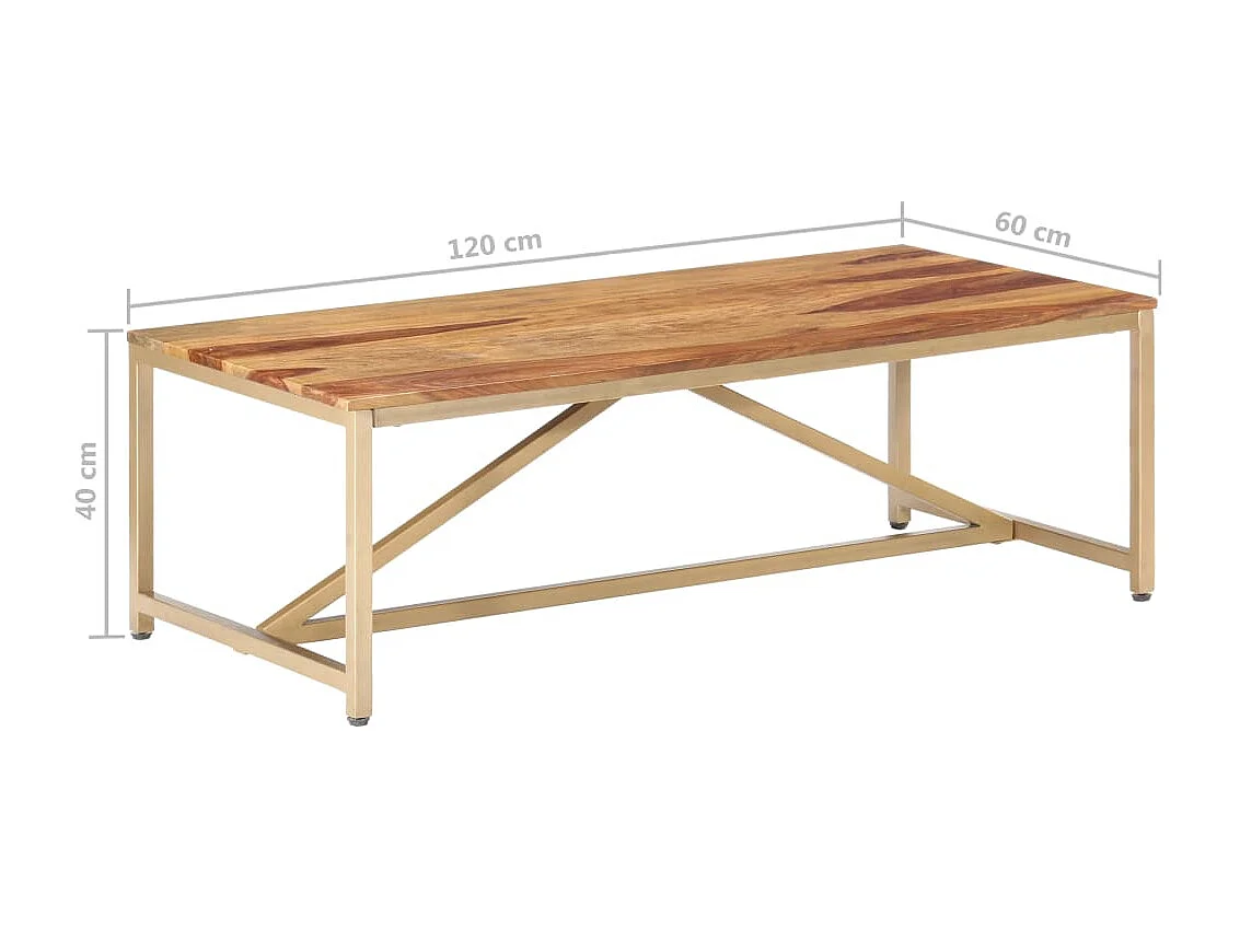 Couchtisch-Beistelltisch-Sofatisch 120x60x40 cm Massivholz SHL53079